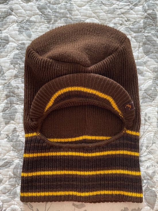 SPY Accessories - EUC Rare SPY Optic Women’s Vintage Y2K Ribbed Visored Balaclava in Brown/Yellow